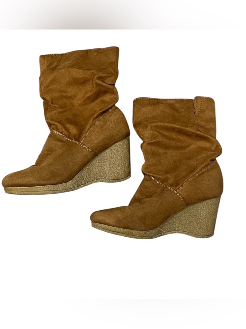 Women’s Tan Suede Wedge  Boots